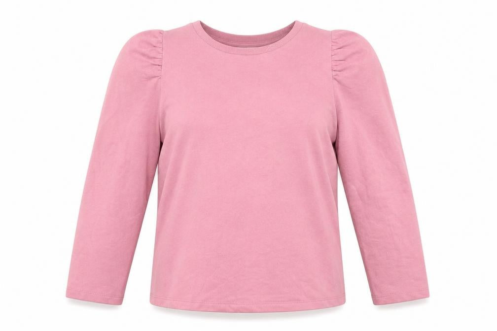 Front view of Papaya women’s pink pullover sweatshirt, size UK 14