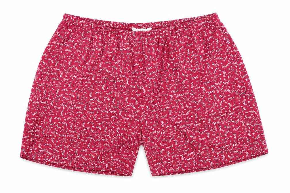 Front view of Daxon women’s pink floral sweat shorts, size UK 58, in