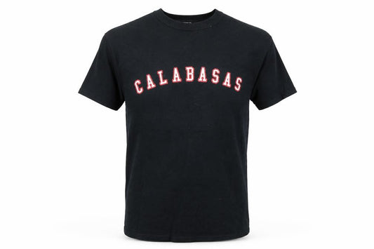 Front view of Boohoo men’s black t-shirt, size S