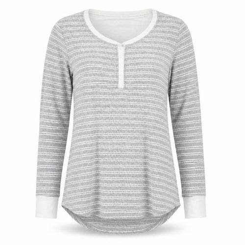 Preworn Womens Grey Striped  Babydoll Pyjama Top Size S
