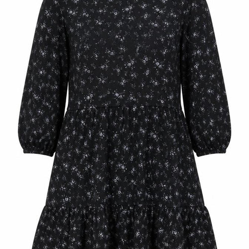 Boohoo Womens Black Floral  Fit & Flare  Size 6