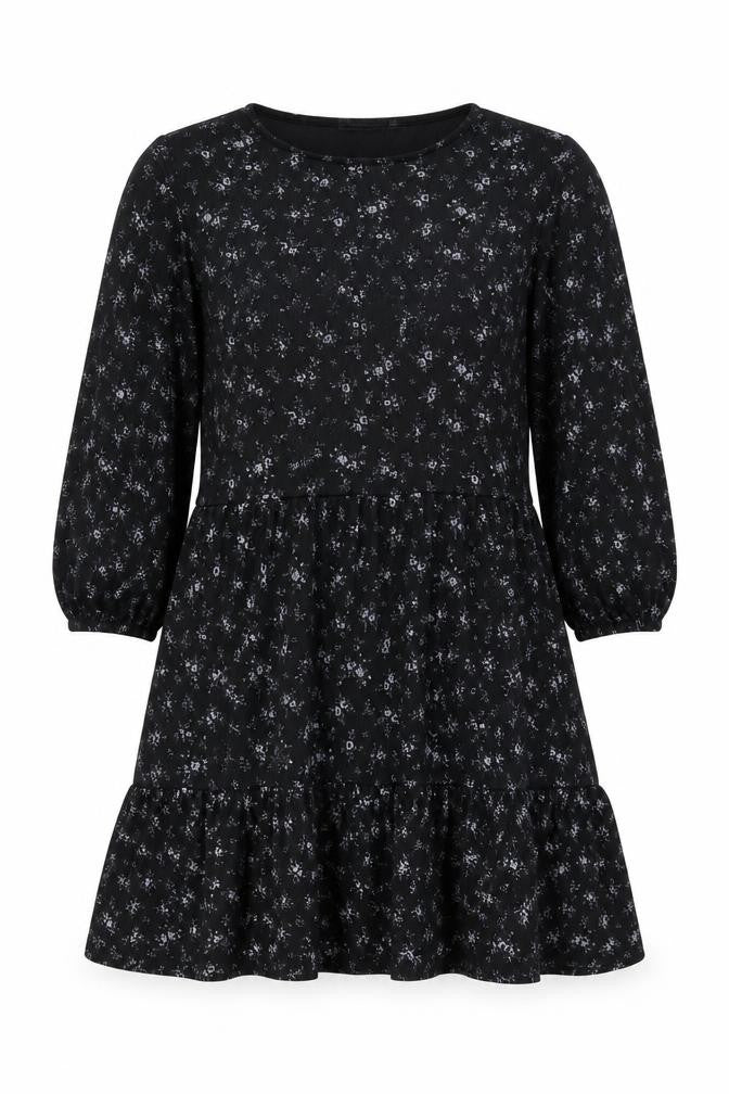 Boohoo Womens Black Floral  Fit & Flare  Size 6