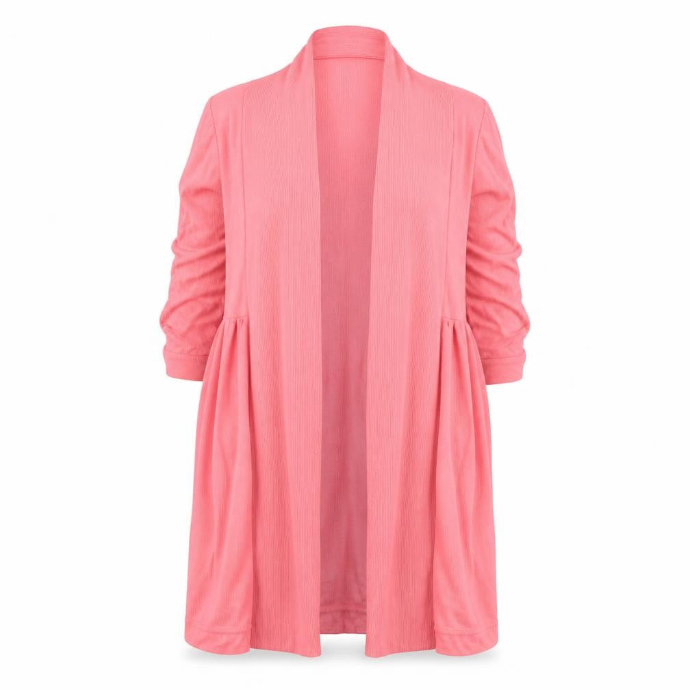Front view of New Look women’s pink cardigan jumper, size UK 10