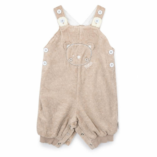 Front view of Tu Baby Beige Fleece Babygrow One-Piece, size 0-3, Months