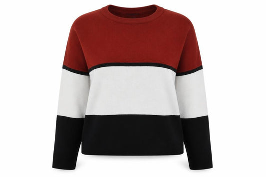 Front view of Primark women’s multicoloured striped jumper, size L