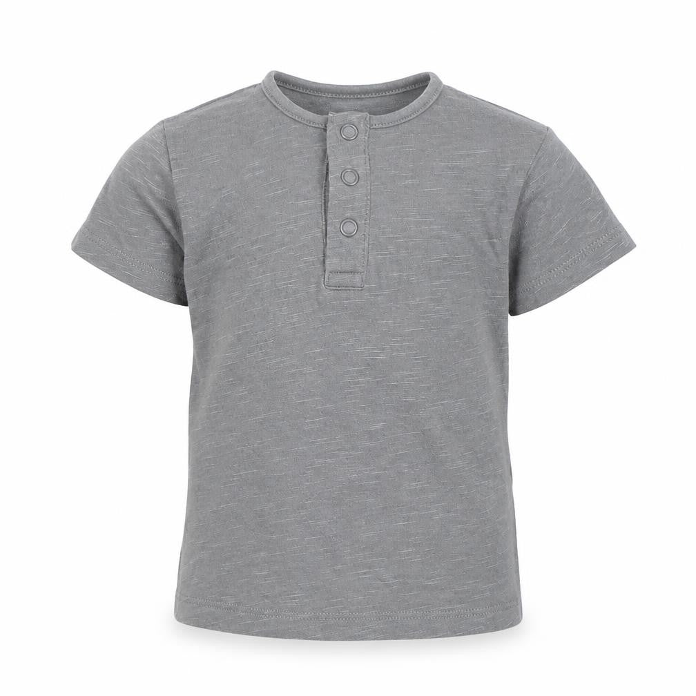 Front view of Tu girls’ grey basic t-shirt, size 9-12, months