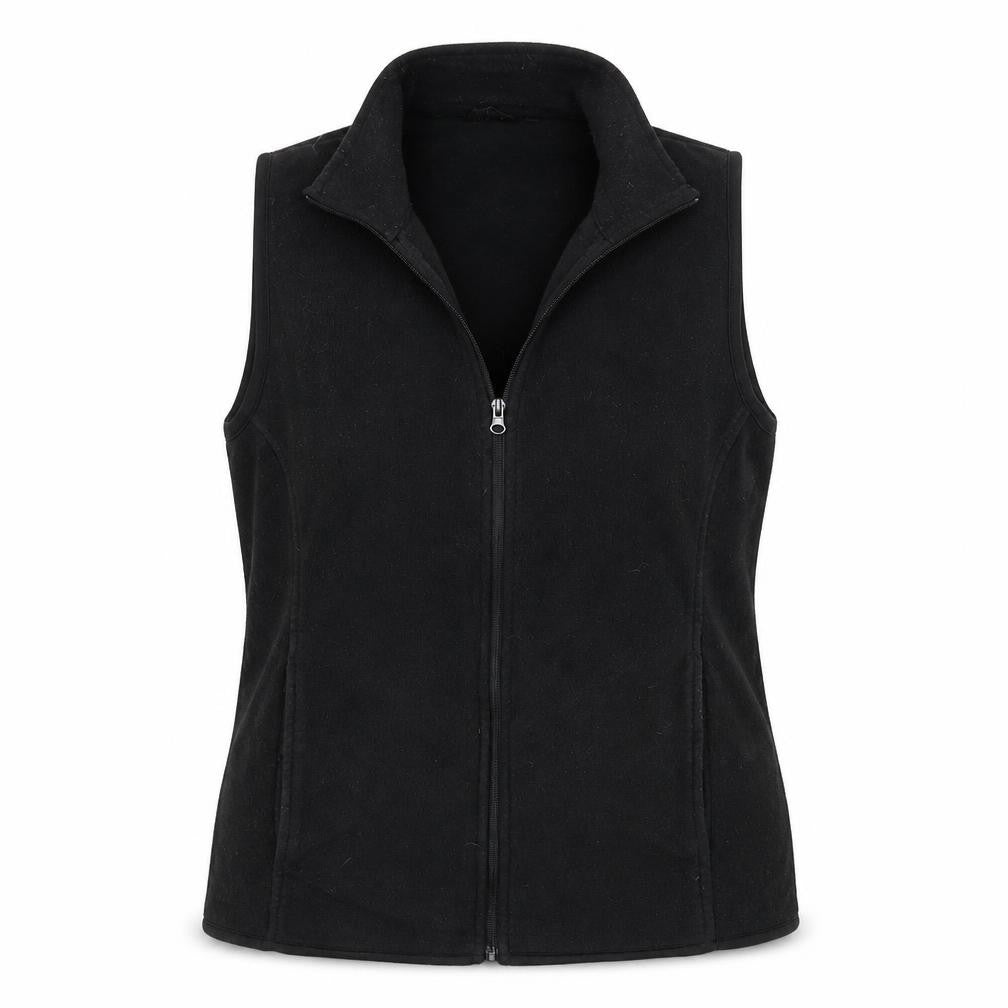 Front view of Result women’s black full zip sweatshirt, size L