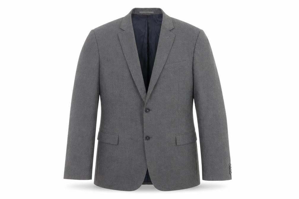 Cedar Wood State Mens Grey Striped  Jacket Suit Jacket Size 44