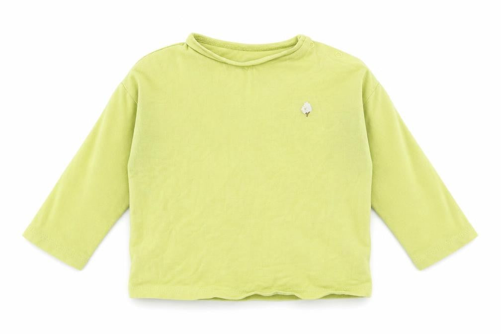 Front view of Next boys’ green basic t-shirt, size 9-12, months