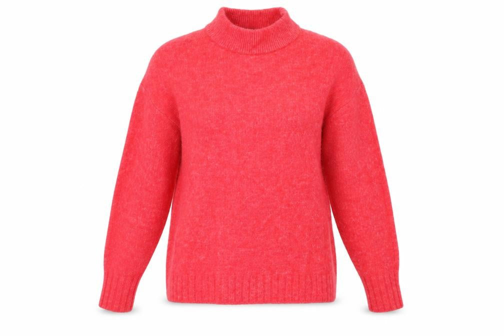 Front view of Marks & Spencer women’s pink jumper, size UK 8