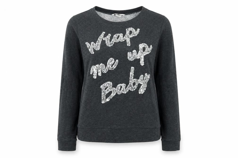 Front view of H&M women’s grey jumper, size XS