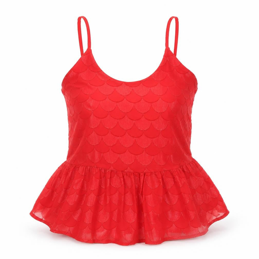 Front view of Moves women’s red camisole blouse, size M