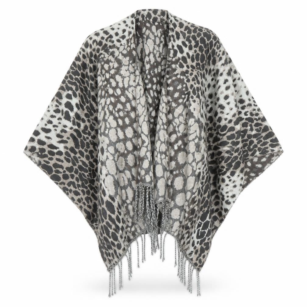 Preworn Womens Beige Animal Print  Cape Jumper One Size  - Leopard print