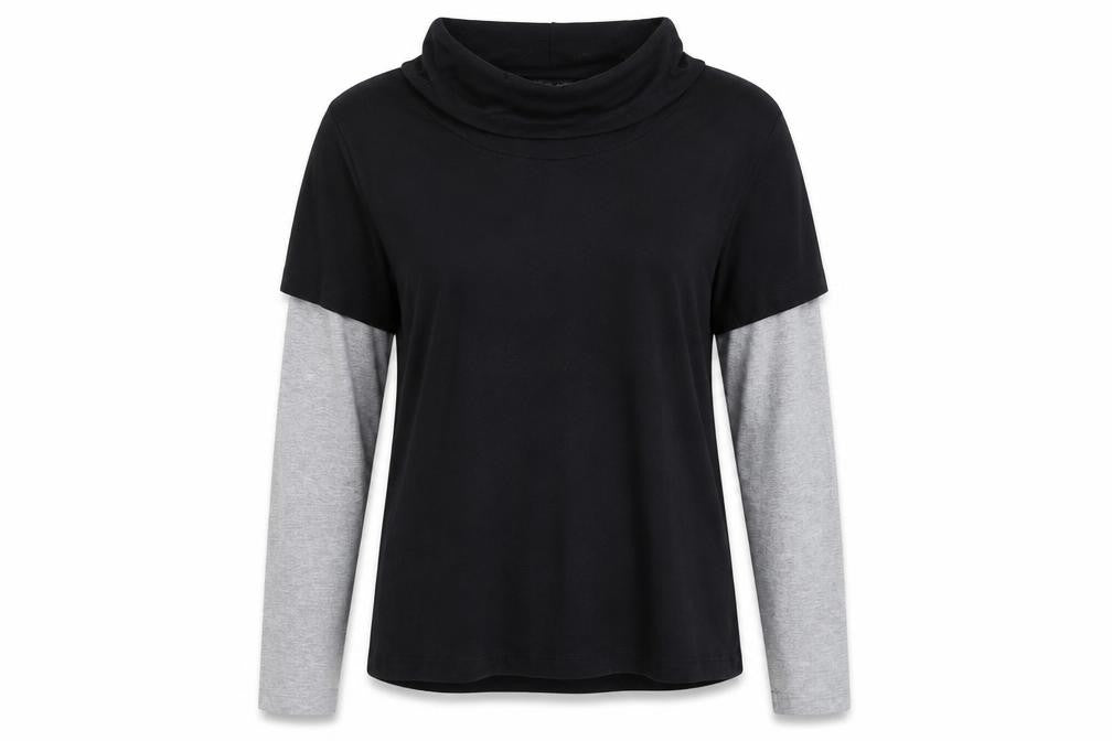 Front view of Alexam women’s grey pullover sweatshirt, size L