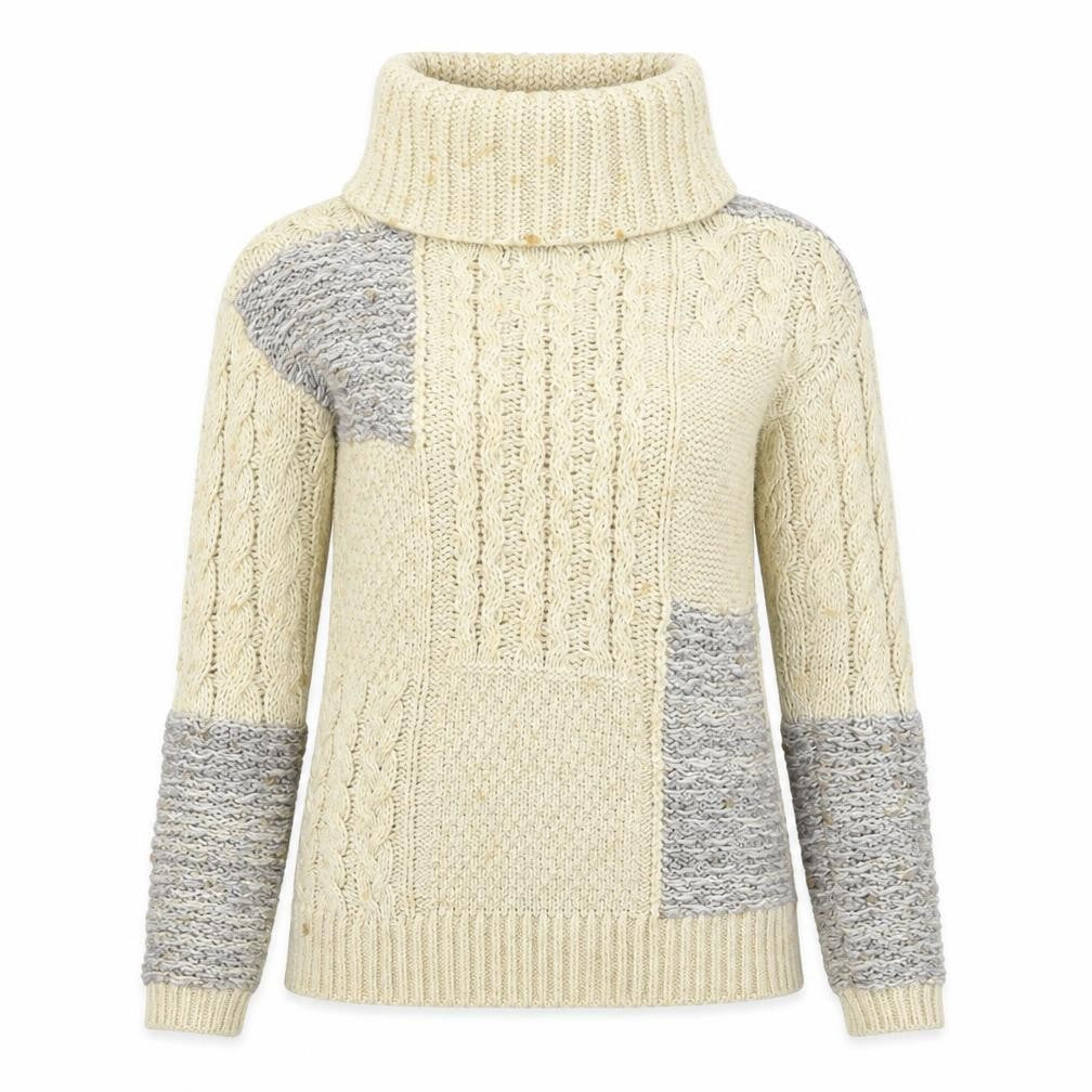 Front view of Falmer Heritage women’s beige knit jumper, size S