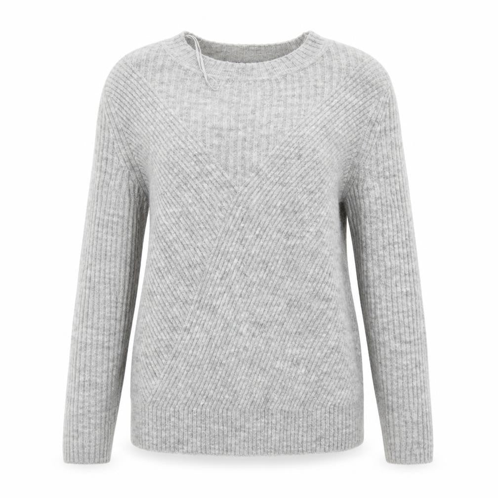 Front view of F&F women’s grey knit jumper, size UK 10