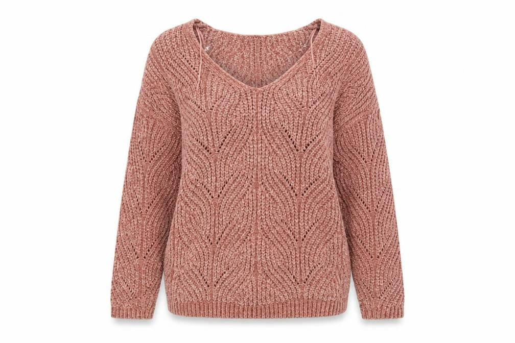 Front view of Stadivarius women’s orange knit jumper, size S
