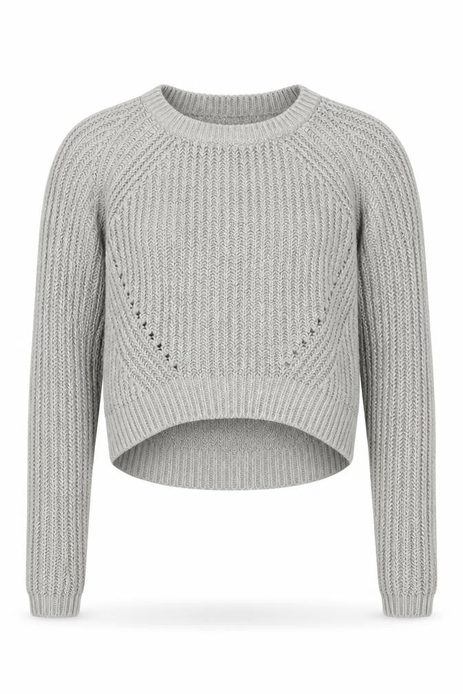 Front view of New Look women’s grey knit jumper, size UK 6