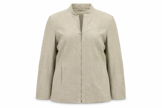 Front view of J. Taylor women’s beige jacket, size UK 18