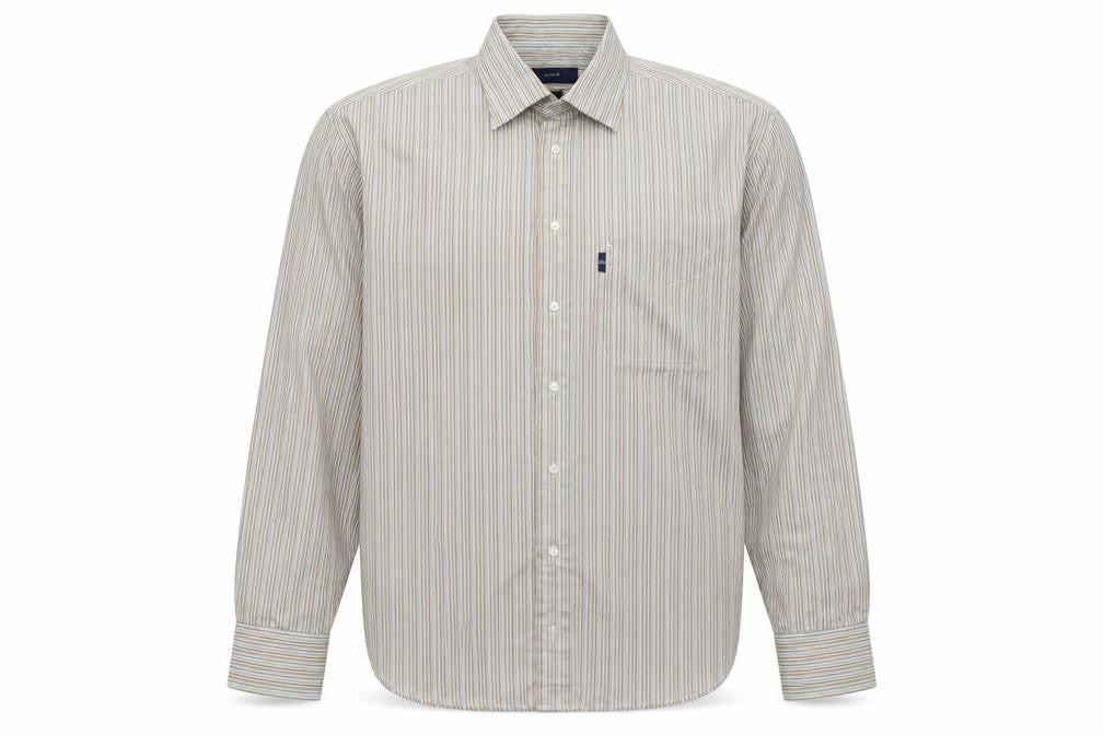 Andre Mens Beige Striped   Button-Up Size L