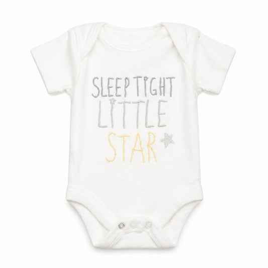 Front view of George Baby White Babygrow One-Piece, size 0-3, Months