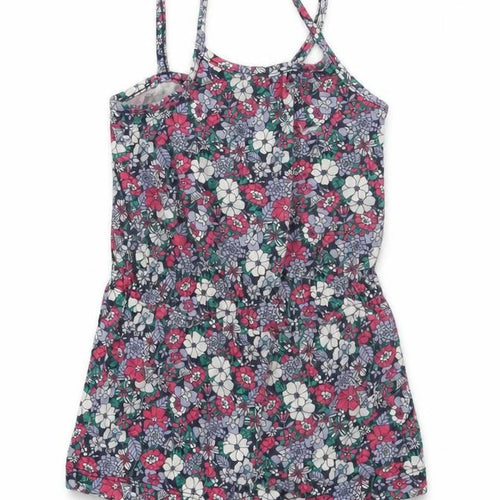 Gap Girls Blue Floral  Romper One-Piece Size 9-12 Months