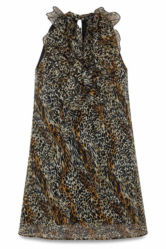 Fire Los Angeles Womens Brown Animal Print  Shift  Size M