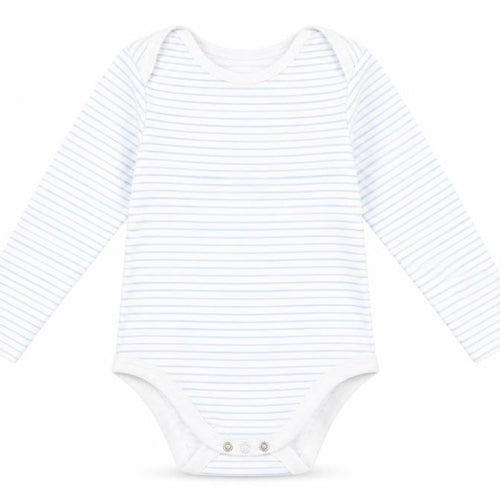 Florence and Fred Boys Blue Striped  Romper One-Piece Size 12-18 Months