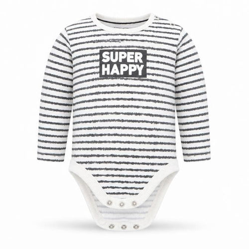 My K Boys Black Striped  Romper One-Piece Size 9-12 Months  - Super Happy