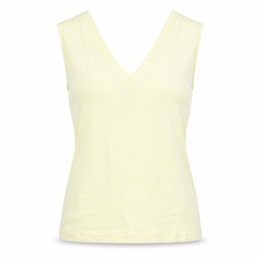 Front view of Marks & Spencer women’s green basic tank, size UK 12, - lime green
