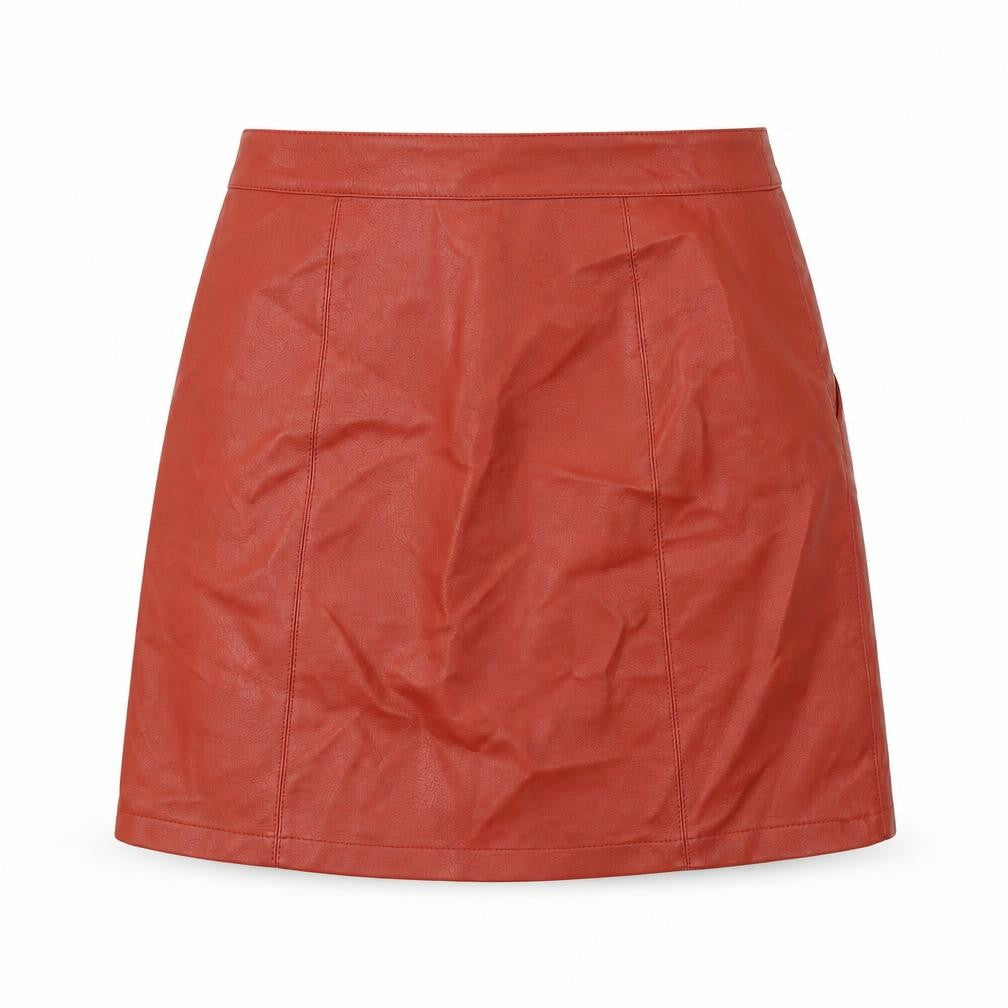 Front view of Vero Moda women’s brown mini skirt, size S