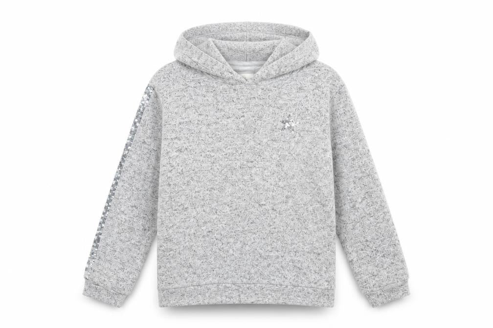 F&F Girls Grey   Pullover Hoodie Size 9-10 Years  - Star