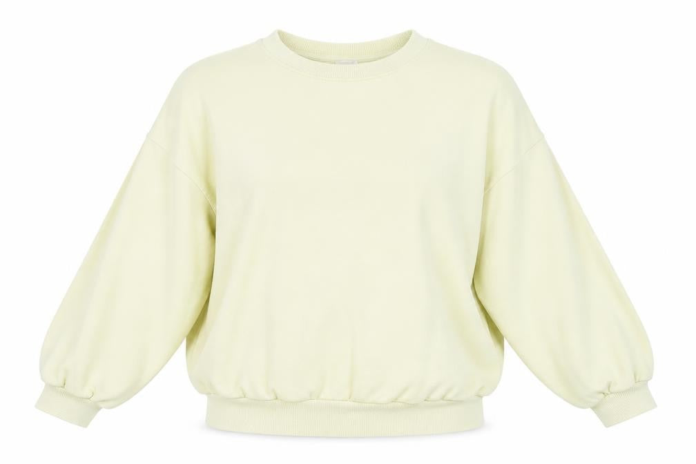 Front view of H&M women’s yellow jumper, size M