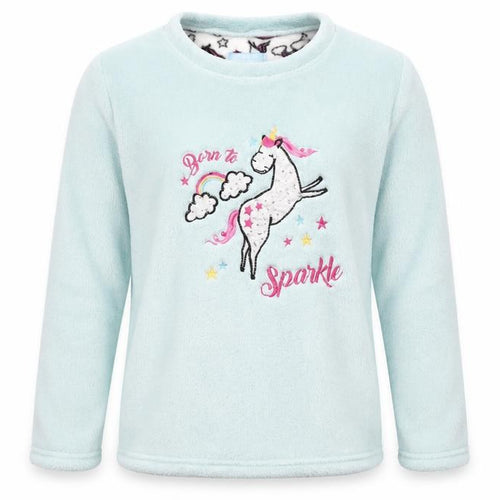 Born to sparkle Womens Blue    Pyjama Top Size 12  - Unicorn