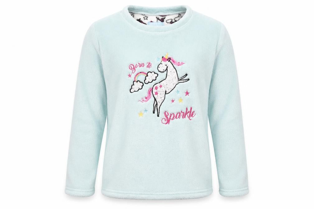 Born to sparkle Womens Blue    Pyjama Top Size 12  - Unicorn