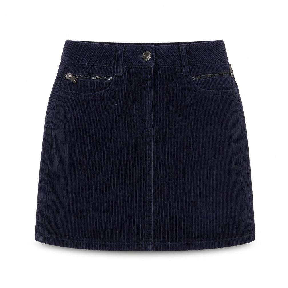 Front view of Next women’s purple mini skirt, size UK 6