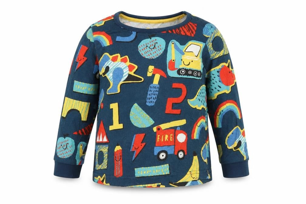 Front view of Tu Baby Multicoloured Geometric Basic T-Shirt, size 9-12, Months