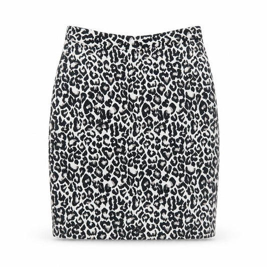 Front view of Papaya women’s multicoloured animal print straight & pencil skirt, size UK 10