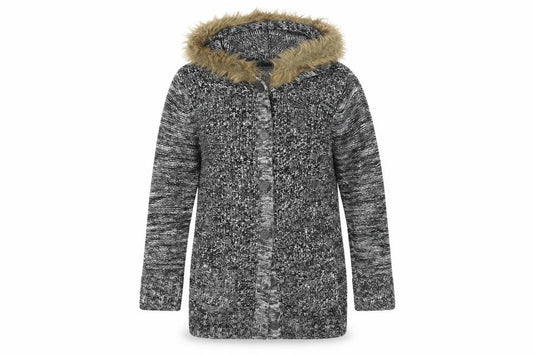 Front view of BE YOU women’s multicoloured jacket coat, size UK 14