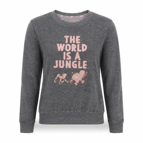 Primark Womens Grey   Pullover Jumper Size XS  - loungewear, the world is a jungle