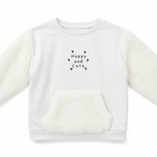 George Girls White   Pullover Sweatshirt Size 2-3 Years  - happy and cute