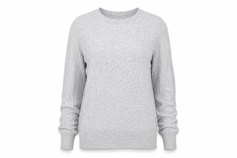 Front view of H&M women’s grey jumper, size S