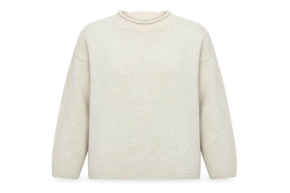 Front view of New Look women’s beige knit jumper, size S