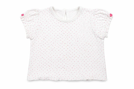 Front view of George Baby White Polka Dot Basic T-Shirt, size 9-12, Months