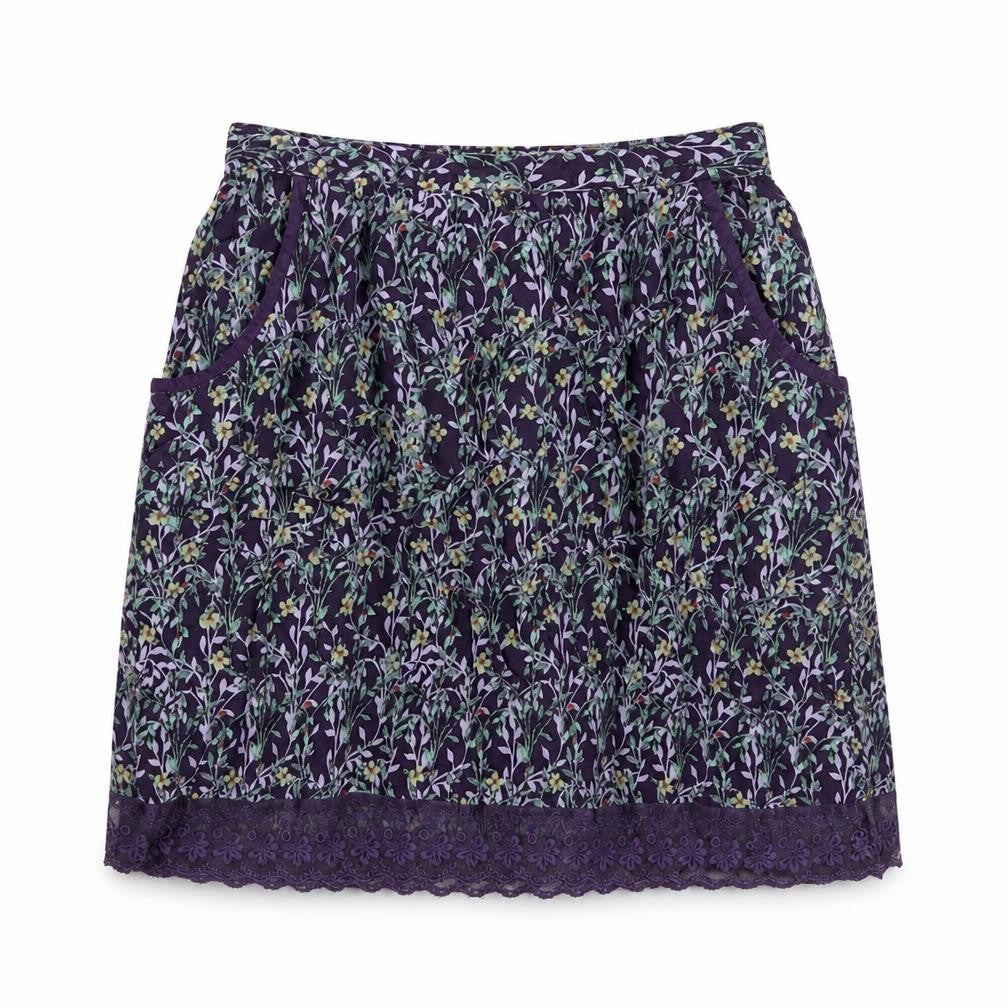 Marks and Spencer Womens Purple Floral  A-Line Skirt Size 8