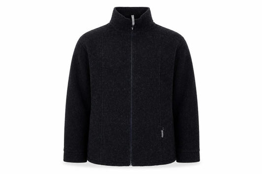 Front view of DC Sportswear men’s blue fleece jacket, size S, - navy blue