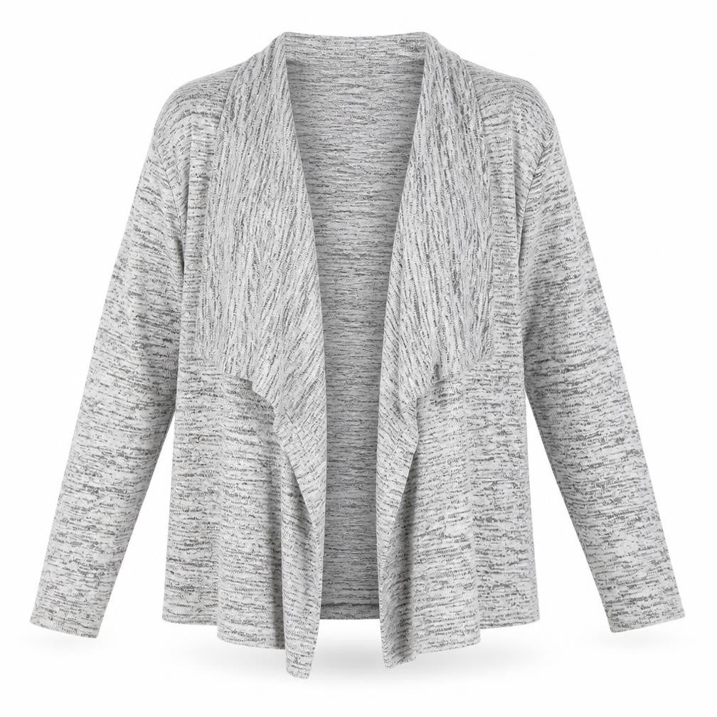 Front view of Voulez Vous women’s grey cardigan jumper, size S