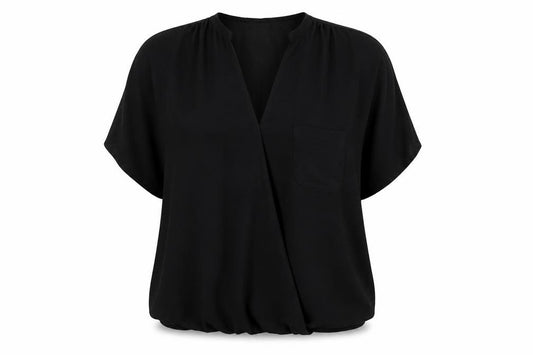 Front view of Atmosphere women’s black basic blouse, size UK 4