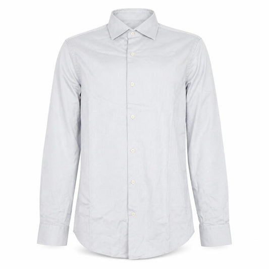 Front view of Zara men’s blue dress shirt, size S