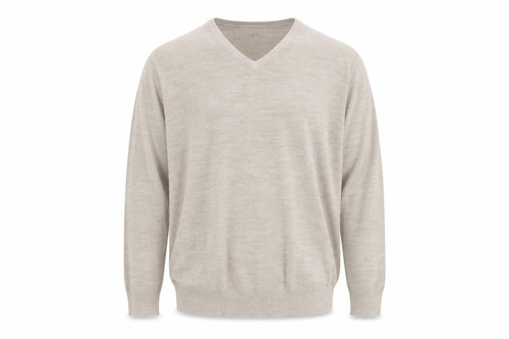 Front view of Marks & Spencer men’s beige jumper, size XL
